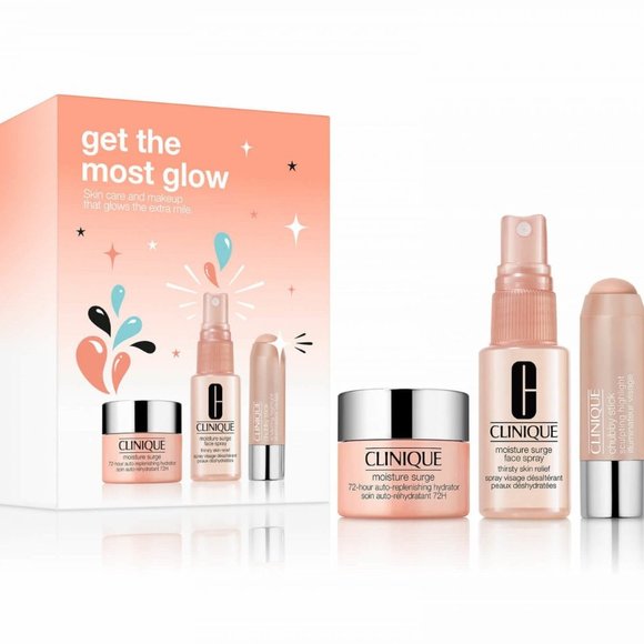 Clinique-Get The Most Glow 3 Pc-Moisture Surge Hydrator & Face Spray-Sculpt Hydr - Picture 2 of 2